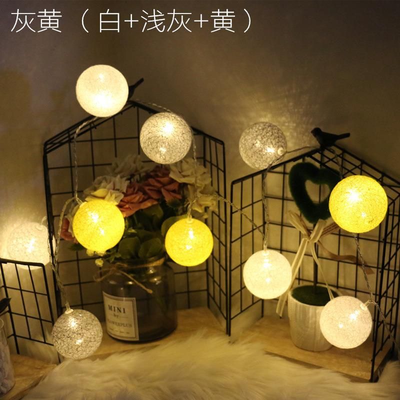 Home Decor LED Cotton Ball String Light for Christmas Indoor String Lights