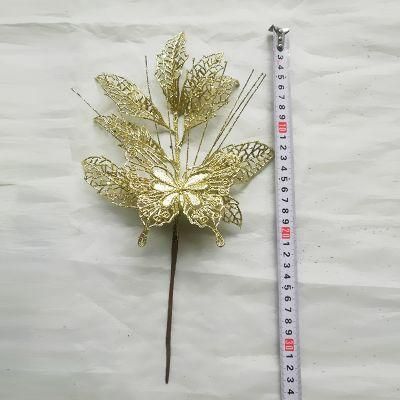 Hot Sale Christmas Needle Pine Cone Cuttings Flower Gold Silver and Red Christmas Fruit Tree Cuttings Christmas Flower