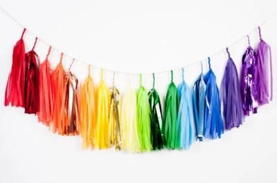 Wedding Party Decoration Tissue Paper Tassel Garland