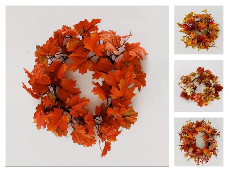 Factory Suppliers Handmade Ornaments Fall Decoration Autumn Wreath