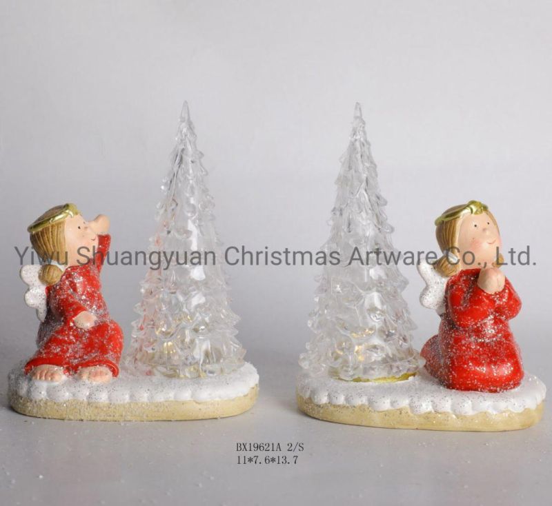 Christmas Ceramic with Angel for Holiday Wedding Party Decoration Supplies Hook Ornament Craft Gifts