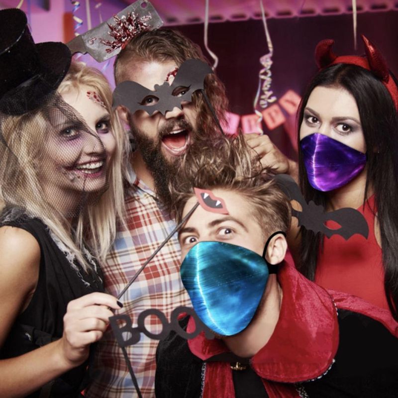Washable Festival Party Optical Fiber Luminous Mask Halloween Face Mask