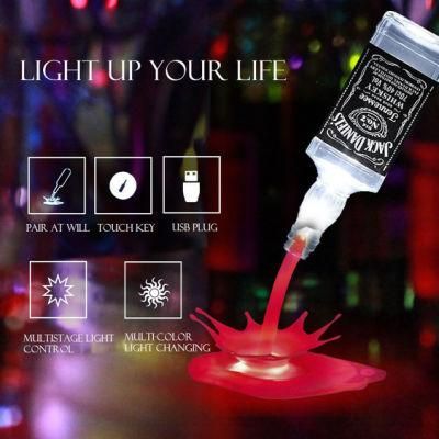 LED Night Light Wine Pouring Lamp 3D Bottle Decoration