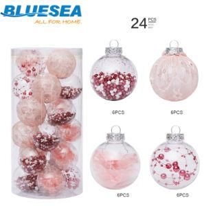 24 PCS Painted Pet Transparent Ball Christmas Decoration 6cm/Christmas Ball Set