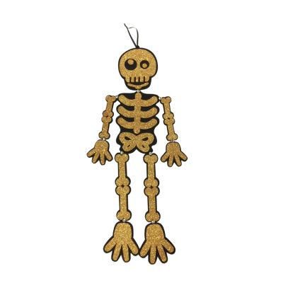 80cm Glitter Big Skeleton Model Decor Hanging Halloween Felt Crafts Halloween Skeleton