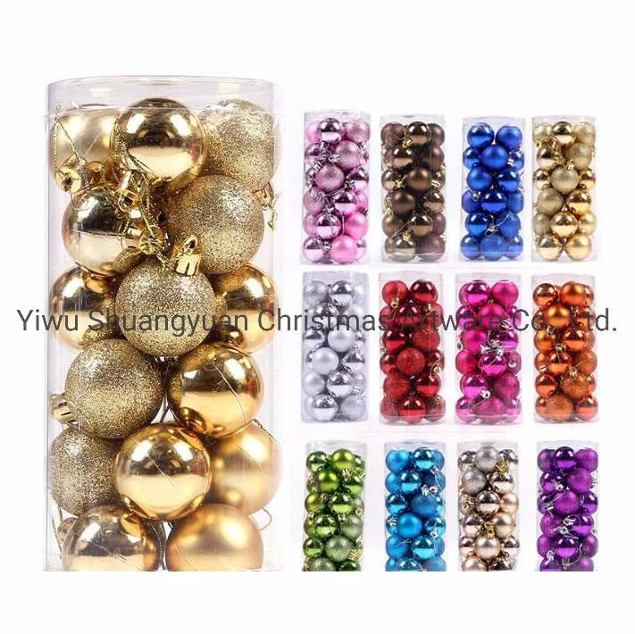 Hotsale Assorted Stock 4cm 5cm 6cm 7cm 8cm Colorful Plastic Christmas Balls