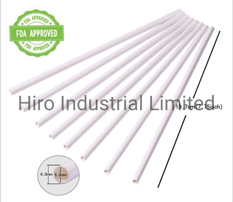 6*197mm Biodegradable Disposable Wrapped Paper Drinking Straws