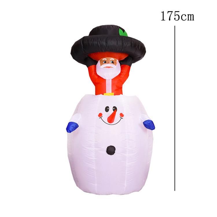 Merry Christmas Inflatable Santa Claus Lift Snowmon Luminous Gas Mold Decoration