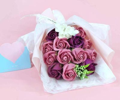 Artificial Rose Flower Soap Flower Bouquet for Mother&prime;s Day, Valentine&prime;s Day, Christmas, Wedding, Anniversary, Gift