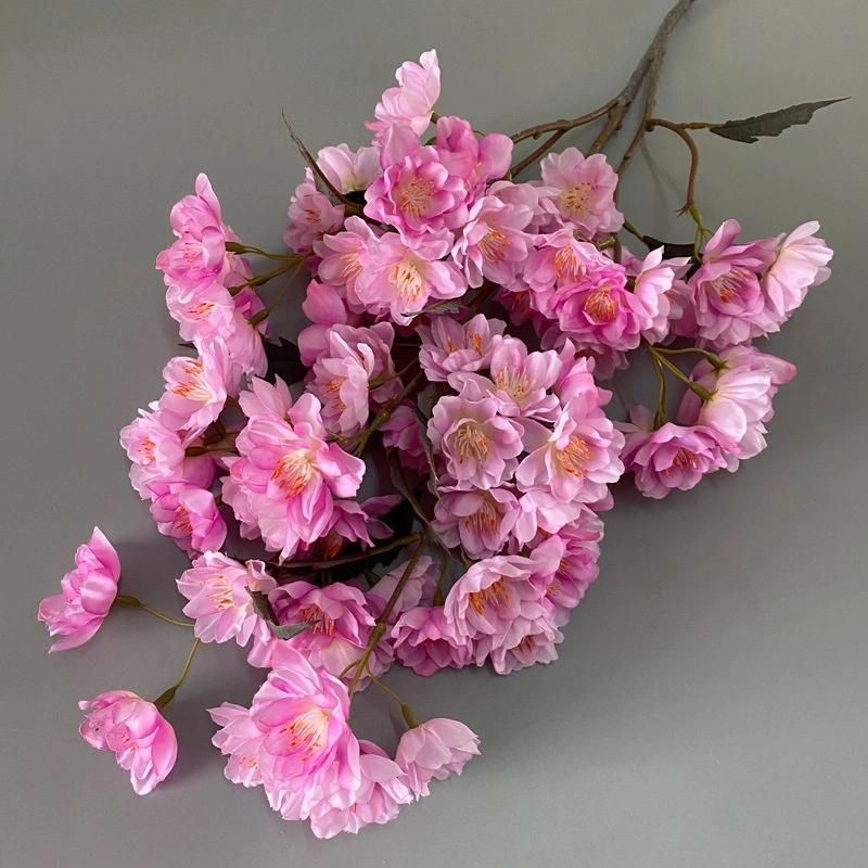 Hot Sales Luxury High Quality Flowers Wedding Decor Artificial Flower Cherry Blossom