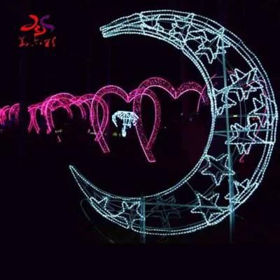 Festive Ramadan Christmas Moon and Star LED Rope Motif Light