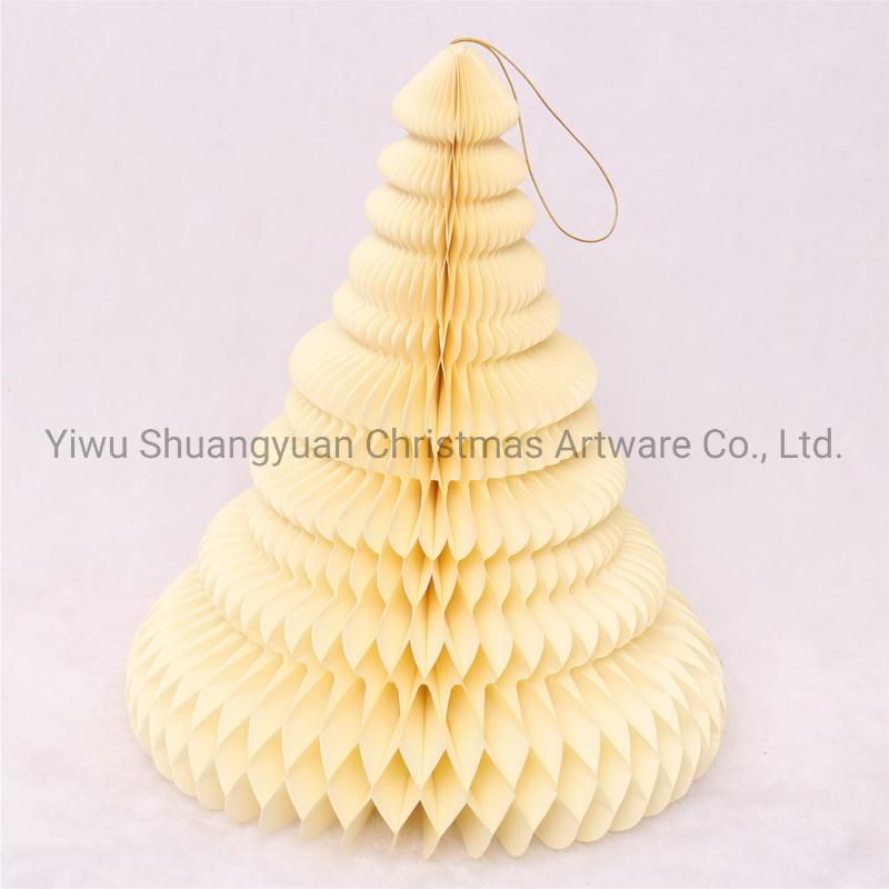 Christmas Hanging Paper Honeycomb Tree for Holiday Wedding Party Decoration Supplies Hook Ornament Craft Gifts