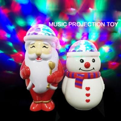 Funny Christmas Gifts Rotational Snowman with LED Stage Light Toys