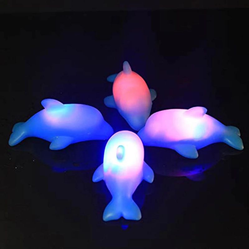 LED Floating Dolphin Bath Toys Fun Bathtub Bathroom Toys