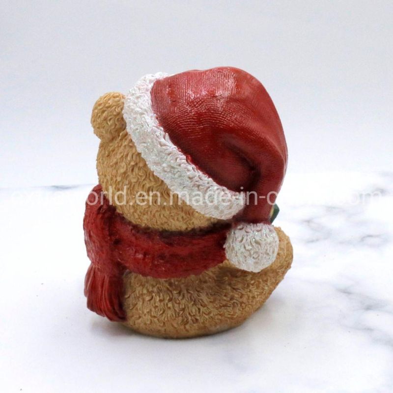 Christmas Gifts Polyresin Cute Bear Toy Ornaments Home Decoration