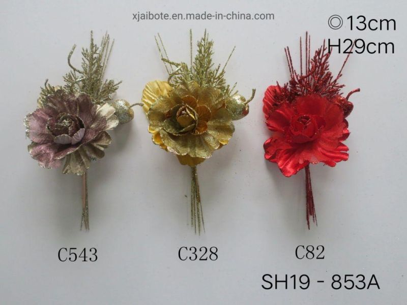 Wholesale Artificial Flowers Picks for Christmas Decoration Xmas Ornament