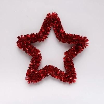Cheap Price Chistmas Tree Decorative Champange 30cm Pet Christmas Star Shape Wreath