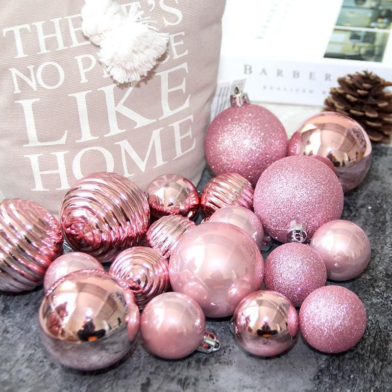 Balls Glass Blue Bath Shiny Baby Pink Shatterproof Plastic Ornaments Indent Reflector Bauble Transparent as Christmas Ball