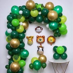 144 Pieces Jungle Green Palm Leaf Animal Aluminum Foil Latex Balloon Garland