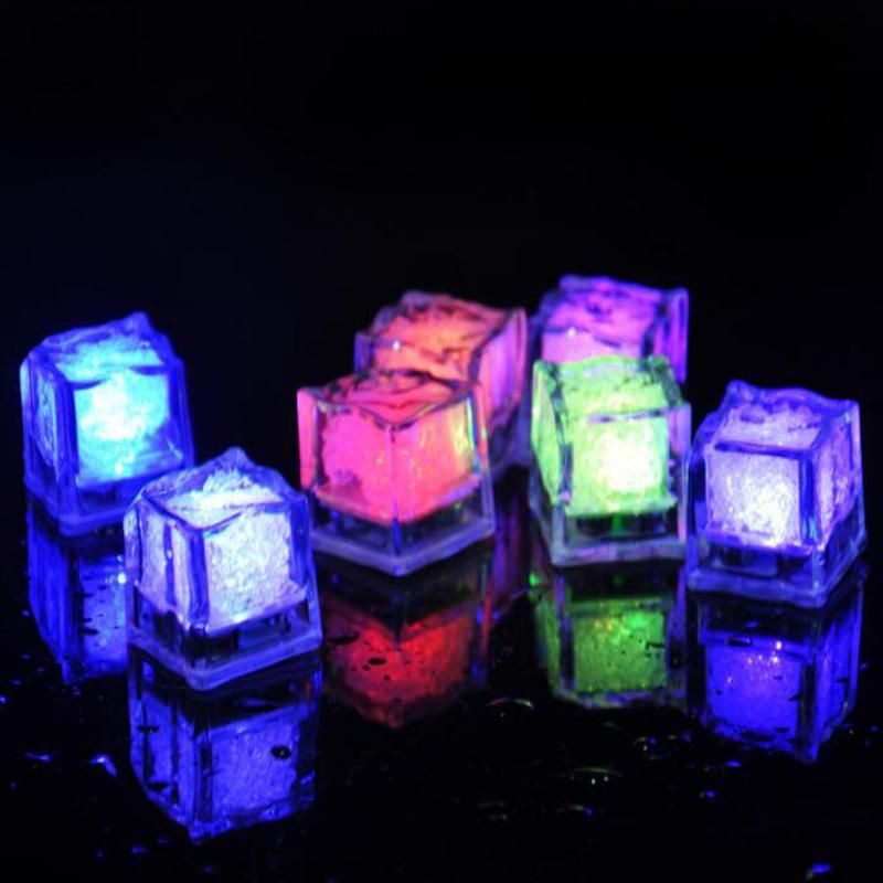 LED Liquid Induction Ice Cubes 28mm Ice Cubes Light Colorful Ice Cube Decoration Light for Bar and Party