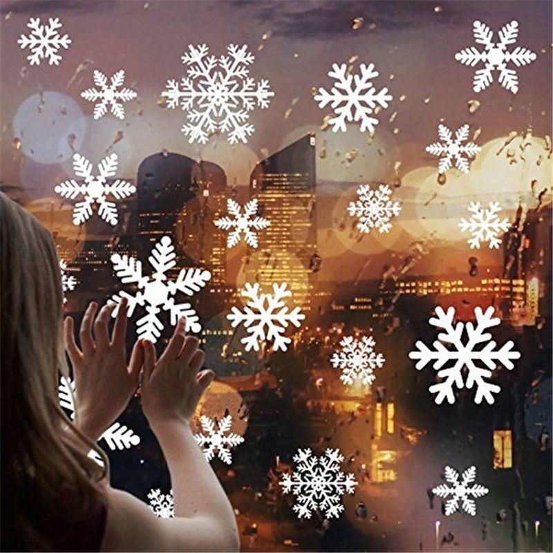 2022 New Christmas Stickers Electrostatic Window Glass Stickers Snowflake Santa Stickers Cute Cartoon Stickers