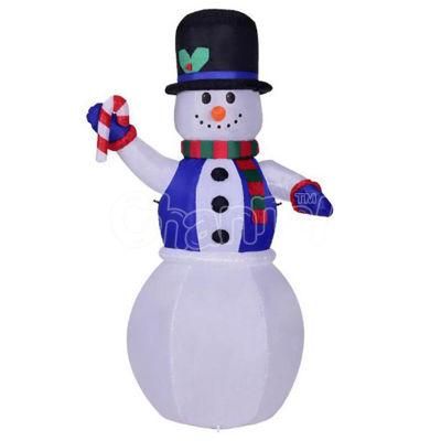 6 Feet Christmas Inflatable Blue Vest Snowman LED Lights Yard Garden Decoration
