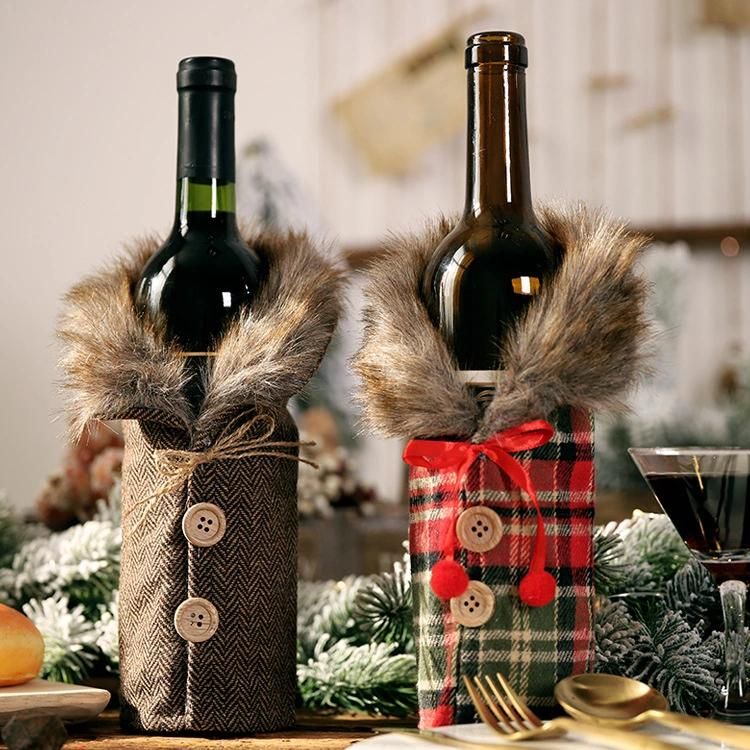 Christmas Wine Bottle Cover Decorations for Home Table Decor Xmas