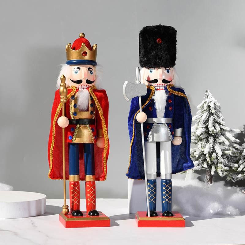 Christmas Nutcracker Figures, 15 Inch Wooden Nutcracker King with Scepter Ornaments