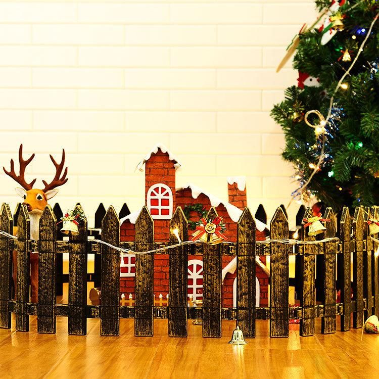 New Christmas Decorations Hotel Shopping Mall Supermarket Decoration Bronze Sharp Corner Plastic Decorative Fence Cross-Border Exclusive