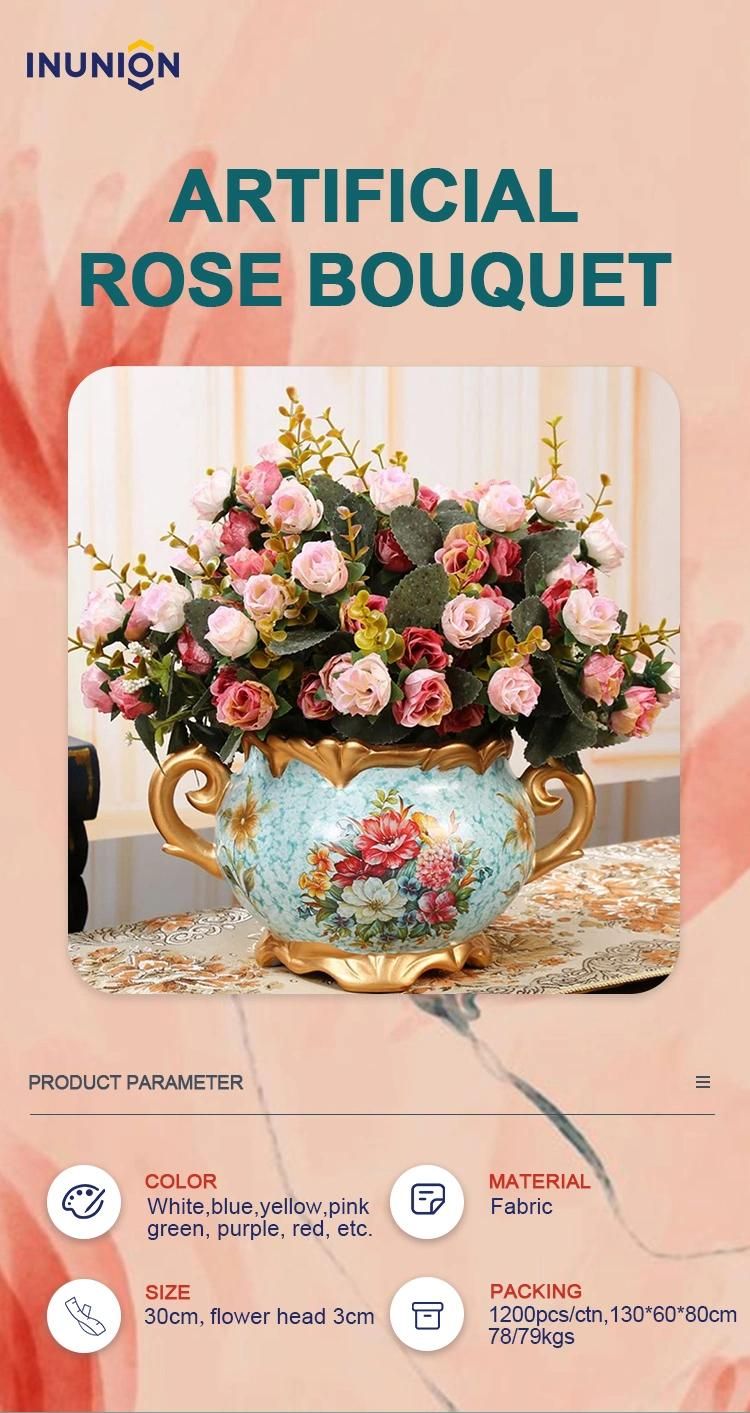 Artificial Flowers Rose Silk Bouquet Arrangements Wedding Decoration Table Centerpieces
