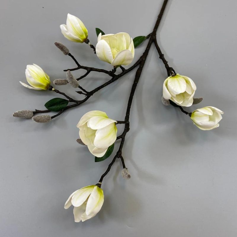 Factory Wholesale Real Touch 3D Print Magnolia Branches for Artificial Flower