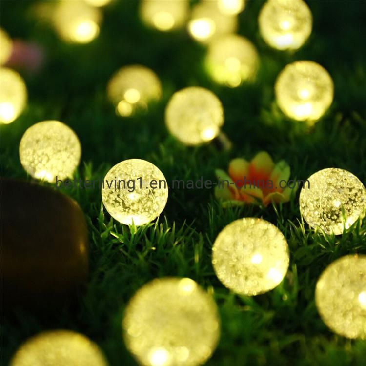 Garden Decor 30 Bulbs 6.5m Waterproof Christmas Outdoor Decor Flexible Round Fairy Solar Powered LED String Light