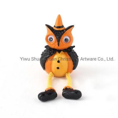 New Design Wholesale Party Accessories Halloween Resin Craft Long Leg Owl Holiday Hanging Decorations