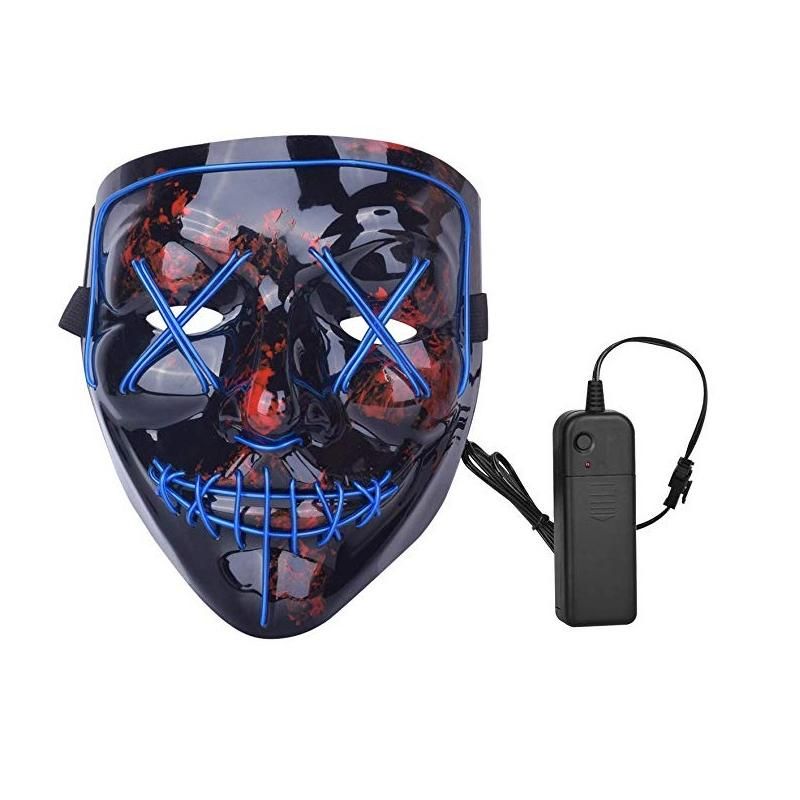 Scary Mask Cosplay LED Costume Mask EL Wire Light up for Halloween Festival Party