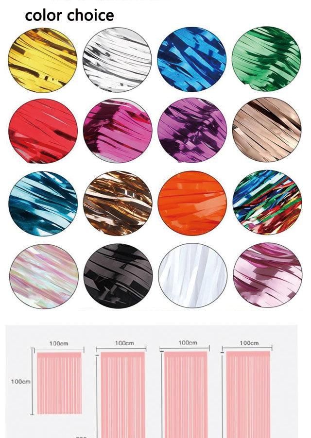 Black Orange Color Foil Curtain Shiny Metallic Tinsel Curtain All Hallows Day Party Decorstionhalloween Decoration Foil Fringe Curtains Photo Backdrop