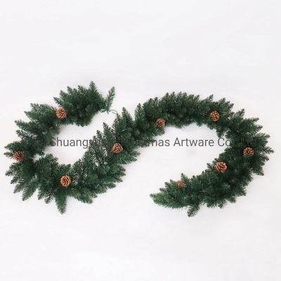 Hot Sale Green Pine Cone Decorated Merry Chirstiasm Garland Green Pine Cone Decorated Merry Chirstiasm Garland
