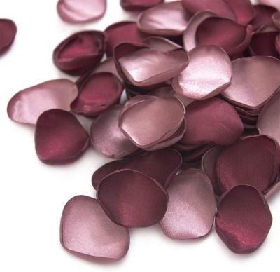 Showsea Hot Sale Handmade Satin Mauve Nude Pink Silk Simulation Rose Petals Flower Fabric Wedding Decoration