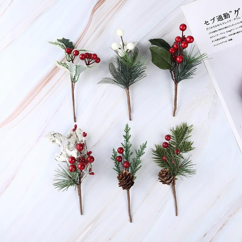 Christmas Decorations Christmas Pine Cone Flower Decoration with Holly Red Berry