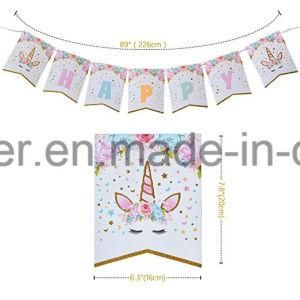 Umiss Paper Bunting Banner Birthday Party Unicorn Decoration for Factory OEM