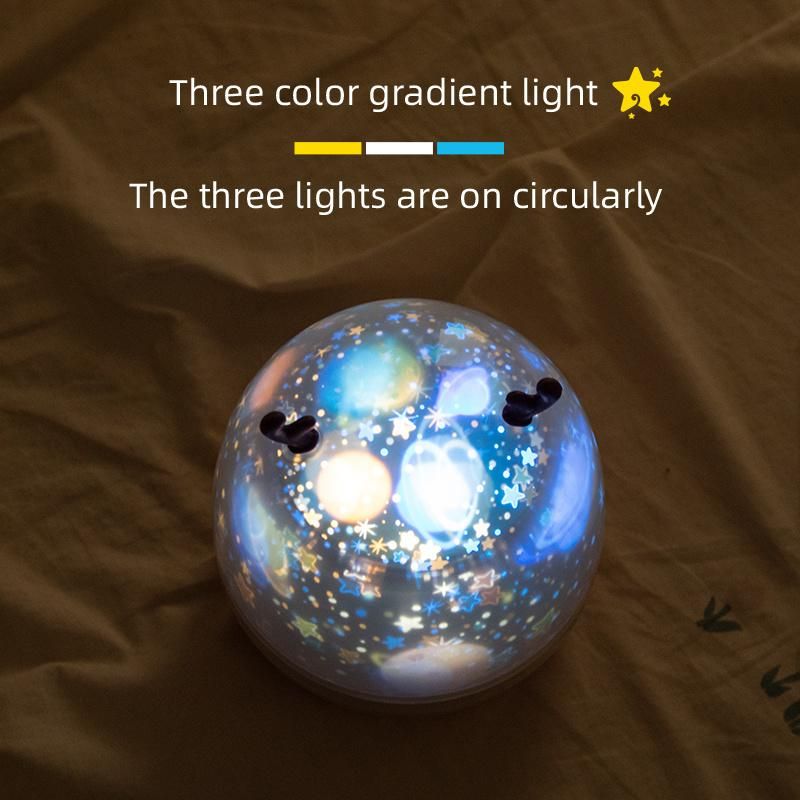 Beautiful 6kinds Projection Tricolor LED Night Light Room Background Decoration Children Craft for Christmas / Birthday