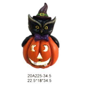 Polyresin Craft Resin Gift Halloween Pumpkin LED Light