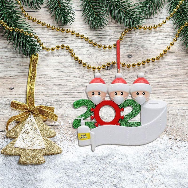 Personalized Quarantine Survived Christmas Ornament Kit, 2020 Customized Family Members Name Xmas Tree Pendants DIY Creative Gift (1, 2, 3, 4, 5, 6, 7)