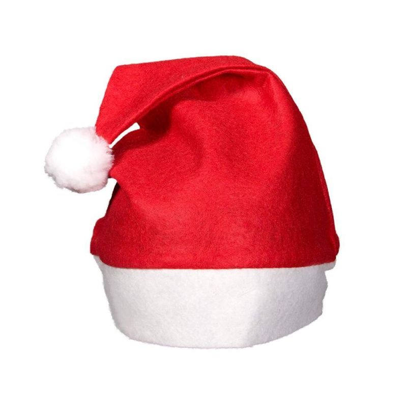 Christmas Santa Hat Economical Felt Santa Claus′ Cap Most Cheap Cheapest Common Xmas Hat