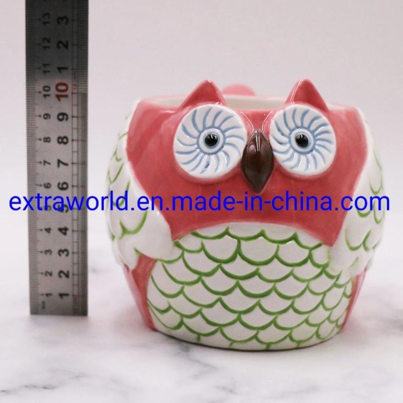 Durable Creative 3D Owl Animal Ceramic Mug High-Quality Cups