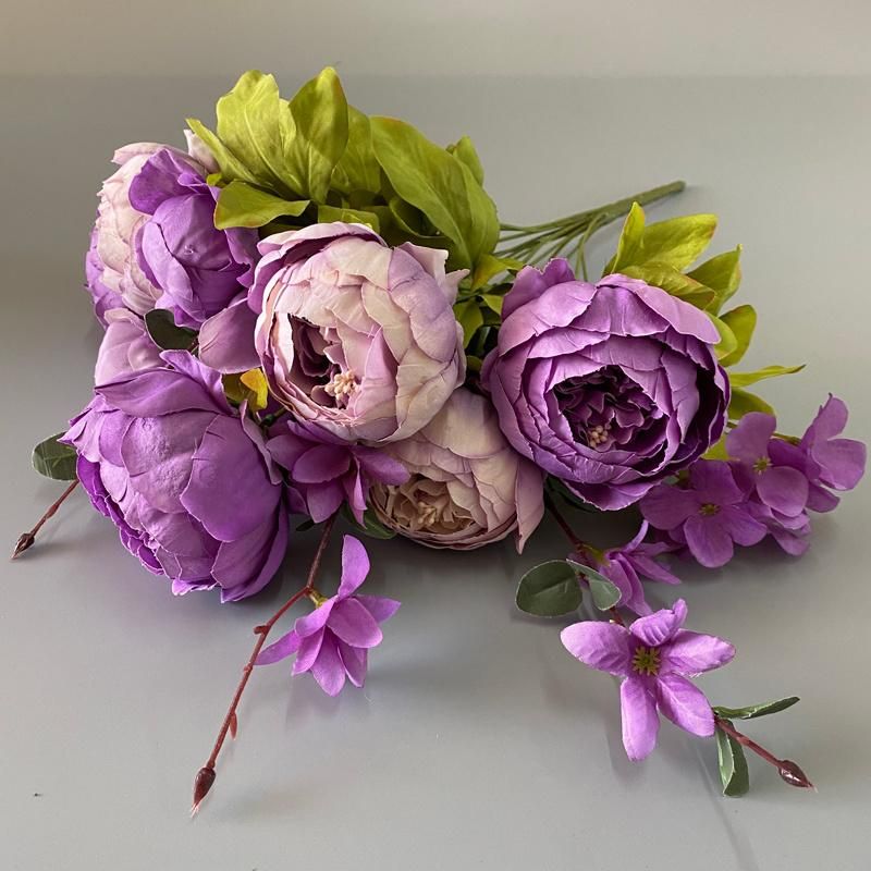 Factory Wholesale Luxury Artificial Peony Flower Bunches for Wedding Decoration