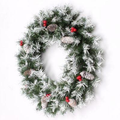 Yh2164 Christmas Wreath Green Flower Christmas Wreath for Party Decorationchristmas Indoor Christmas Decoration