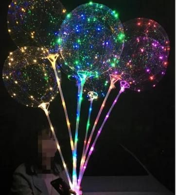 Glow in The Dark Party Decor Transparent LED Bobo Light Balloon Luminous