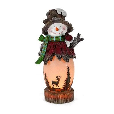 Christmas Ornament Polyresin Snowman LED Garden Light