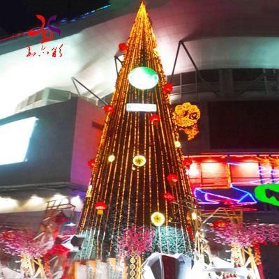 Giant Outdoor Shopping Mall Customized Design Christmas Tree Decoration Multiple Colors Light