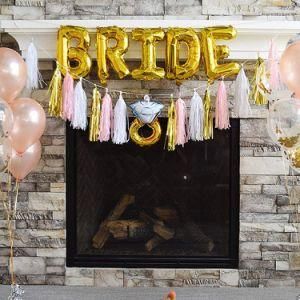 Rose Gold Wedding Decorations for Bride-to-Be Foil Balloon